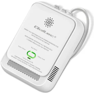 Qoltec 52654 - Detetor de gás CH4 e monóxido de carbono Wi-Fi (compatível c/ Tuya) SmartLife 220V - 2 em 1 - 85 dB