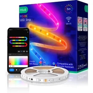 NOUS F4 - Kit Fita de LEDs RGBIC inteligente WiFi 18W IP44 (compatível c/ Tuya) - 5m