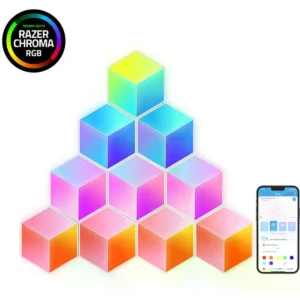 Govee H6066 - Painéis LED RGBIC Hexagonais Linkáveis e Inteligentes (WiFi + BT) c/ efeito 3D - Kit 10 Uni.