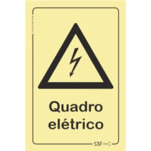 Placa de sinalização fotoluminescente ''Quadro Elétrico'' - 100x150mm