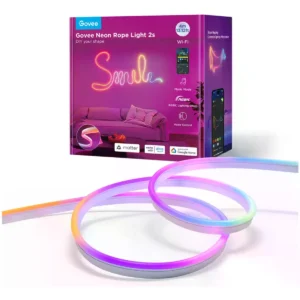 Govee H61D4-W - Fita de LEDs RGBIC com efeito de néon Inteligente (WiFi + BT) Flexível - 4m - Branca