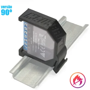 Mauser EM90 - Suporte de calha DIN para Shelly EM [Flame Retardant] - preto - 90º