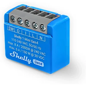 Shelly 1 Mini Gen4 - Mini módulo interruptor para automação WiFi/Zigbee/Matter 110/240VAC - 8A