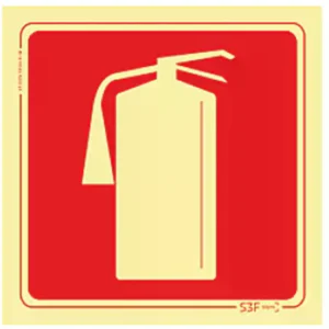 Placa de sinalização fotoluminescente ''Extintor'' - 150x150mm