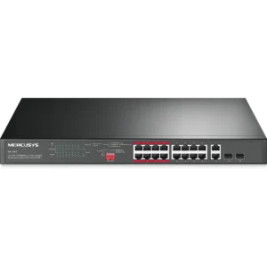 Mercusys MS118CP - Switch 16P PoE+ 10/100Mbps + 2P Gigabit + 2P SFP - montável em rack