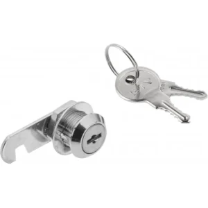 Fechadura niquelada de Rack/Caixa com 2 chaves - Ø18x15.5mm