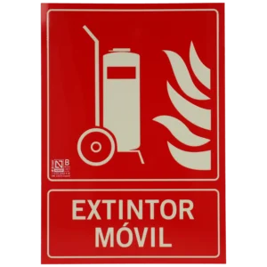 Placa de extintor móvel