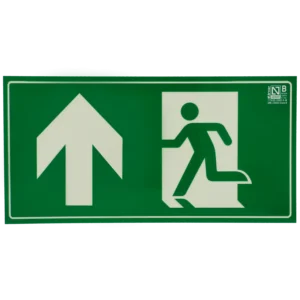 Placa de saída de emergência para cima