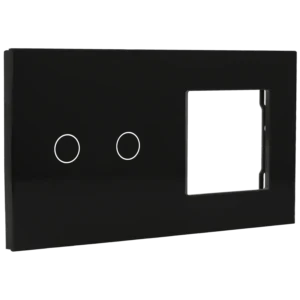 Painel de interruptor com 2 botões e moldura para 1 dispositivo