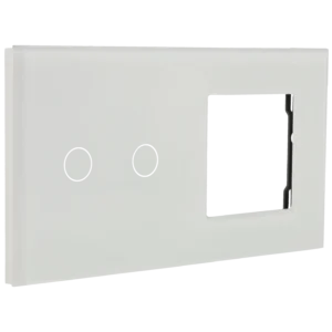 Painel de interruptor com 2 botões e moldura para 1 dispositivo