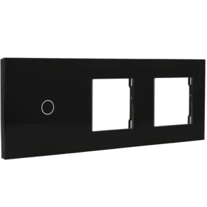 Painel de interruptor com 1 botão e moldura para 2 dispositivos