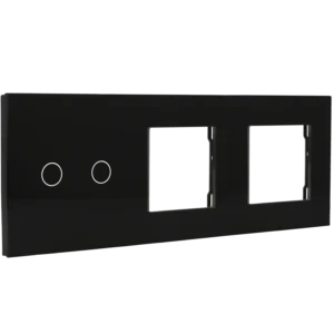 Painel de interruptor com 2 botões e moldura para 2 dispositivos