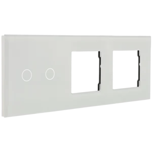 Painel de interruptor com 2 botões e moldura para 2 dispositivos