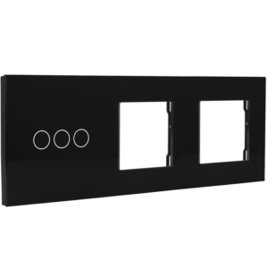 Painel de interruptor com 3 botões e moldura para 2 dispositivos