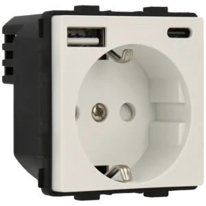 Ficha com 2 portas USB