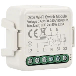 Interruptor Wi-Fi para 2 candeeiros e 2 botões de parede