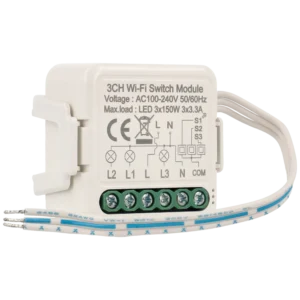 Interruptor Wi-Fi para 3 candeeiros e 3 botões de parede