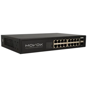 Switch de 18 portas com 16 portas PoE