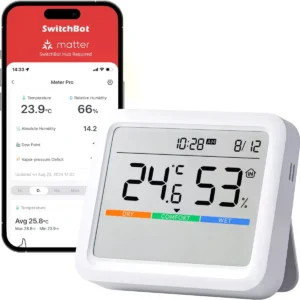 SwitchBot Meter Pro - Monitor de Temperatura e Humidade Inteligente sem fios (Bluetooth) c/ Display