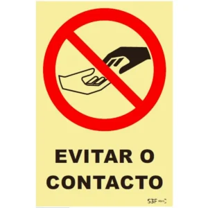 Placa de sinalização PVC ''Evitar o contacto'' - 150x200mm