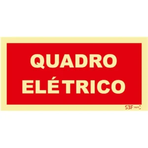 Placa de sinalização fotoluminescente ''Quadro Elétrico'' - 200x100mm