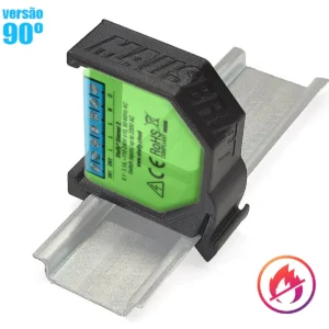 Mauser DIMM2.90 - Suporte de calha DIN para Shelly RGBW2 / Dimmer 2 [Flame Retardant] - Preto - 90º
