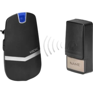 Virone DB-4/B - Campainha sem fios com botão auto-alimentado (cinético) c/ 20 toques - alcance 150m
