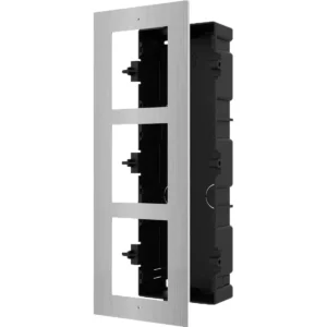 Hikvision DS-KD-ACF3/S - Moldura e caixa de encastrar de 3 módulos p/ videoporteiro modular