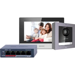 Hikvision DS-KIS602(B) - Kit de videoporteiro IP WiFi PoE c/ monitor Touch 7''