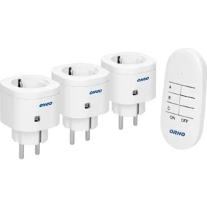 Orno OR-GB-438(GS) - Conjunto de 3 Tomada sem fios 3680W + comando RF 433MHz