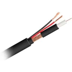 Nimo - Cabo CCTV combinado RG59 CU + alimentação DC 2x0.75mm CCA - preto - rolo 100m