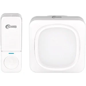 Nimo HOG107 - Campainha com luz sem fios ligação tomada 230VAC botão cinético - alcance 200m