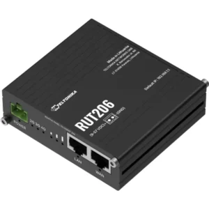 TELTONIKA Networks RUT206 - Router industrial 4G LTE Cat4 Dual-SIM c/ 2 x portas Ethernet + WiFi + PoE + RS232 + RS485