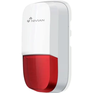 Nivian NVS-S7B - Sirene exterior 95dB c/ Luz e bateria backup para alarme Nivian Smart