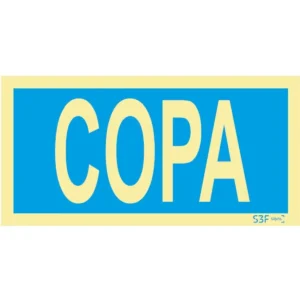 Placa de sinalização fotoluminescente ''Copa'' - 200x100mm