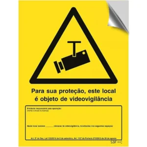 Vinil autocolante de sinalização p/ videovigilância (c/ nº de câmaras) - 150x200mm
