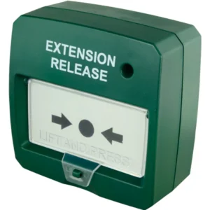 Botoneira de alarme de incêndio (Extension Release) rearmável - verde - DMTech D9000-MCP-G