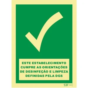 Placa de sinalização PVC ''Cumprimento das Regras DGS'' - 150x200mm