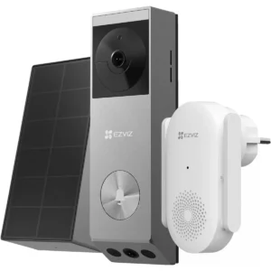 Ezviz EP3x Pro Kit - Kit de videoporteiro inteligente Wi-Fi 2.4GHz 2K c/ campainha interior + painel solar