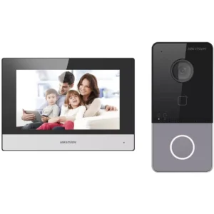 Hikvision DS-KIS603-P(C) - Videoporteiro inteligente WiFi PoE + acesso Mifare c/ display 7''