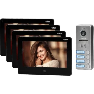 VIBELL FELIS MEMO MULTI4 - Videoporteiro com ecrã 7'' SD+ DVR p/ 4 apartamentos - preto