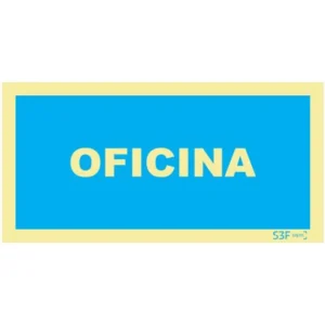 Placa de sinalização fotoluminescente ''Oficina'' - 200x100mm