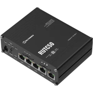 TELTONIKA Networks RUTC50 - Router industrial 5G Dual-SIM c/ 5 x portas Gigabit Ethernet + WiFi 6