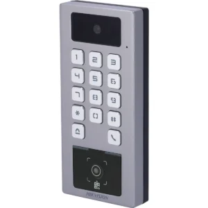 Hikvision DS-K1T502DBWX-CQR - Leitor de controlo de acesso c/ PIN + impressão digital + QR Code + RFID - função videoporteiro