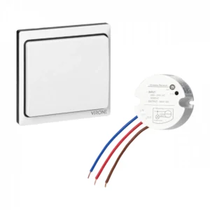 Virone WB-1 - Botão de pressão sem fio RF 433Mhz inteligente cinético (sem bateria) + Receptor relé controlador 1000W 230VAC