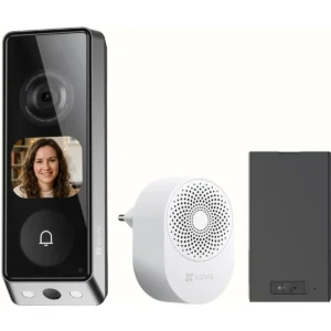 Ezviz EP8 Ultra - Kit Videoporteiro Inteligente WiFi com Câmara Dupla 6MP+2MP + IA + Bateria Extra + Campainha CH2