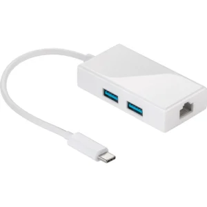 Goobay - Adaptador/conversor multiport USB-C macho -> Ethernet + 2x USB 3.0