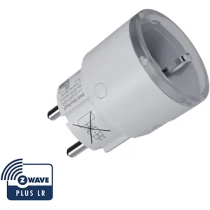 Shelly Wave Plug S White LR - Tomada inteligente Z-Wave Mesh/LR c/ medidor de consumo e luz LED 230VAC (12A 2500W) - Branca
