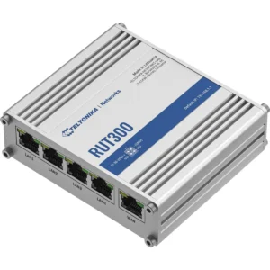 TELTONIKA Networks RUT300 - Router industrial VPN c/ 5 x portas Ethernet 10/00Mbps + USB + I/O digital