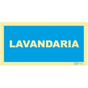 Placa de sinalização fotoluminescente ''Lavandaria'' - 200x100mm